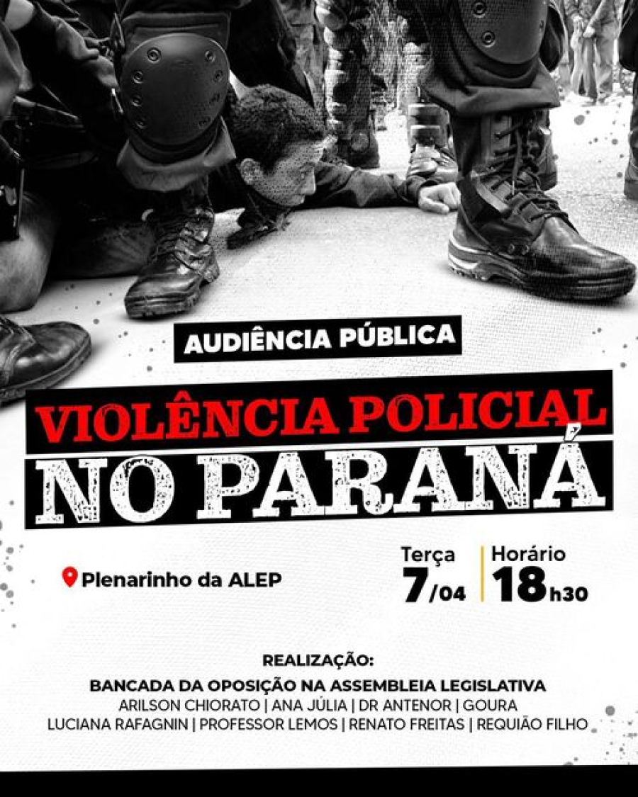 Oposição faz audiência pública sobre violência.