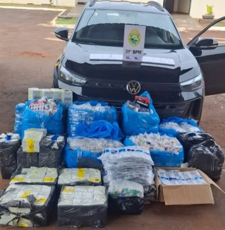 PM apreende carga de mercadorias paraguaias