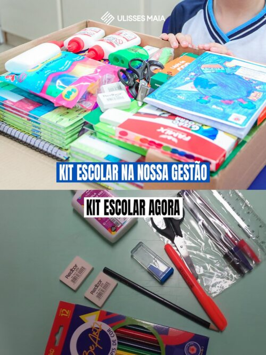 Ulisses Maia critica qualidade dos kits escolares.