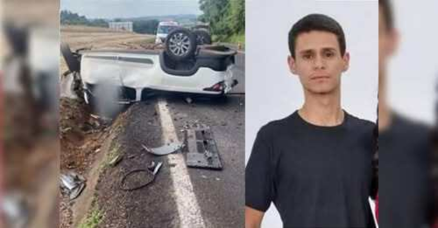 Jovem morre após bater em 2 caminhões