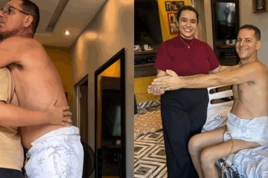 Motorista fica em pé após tratamento.