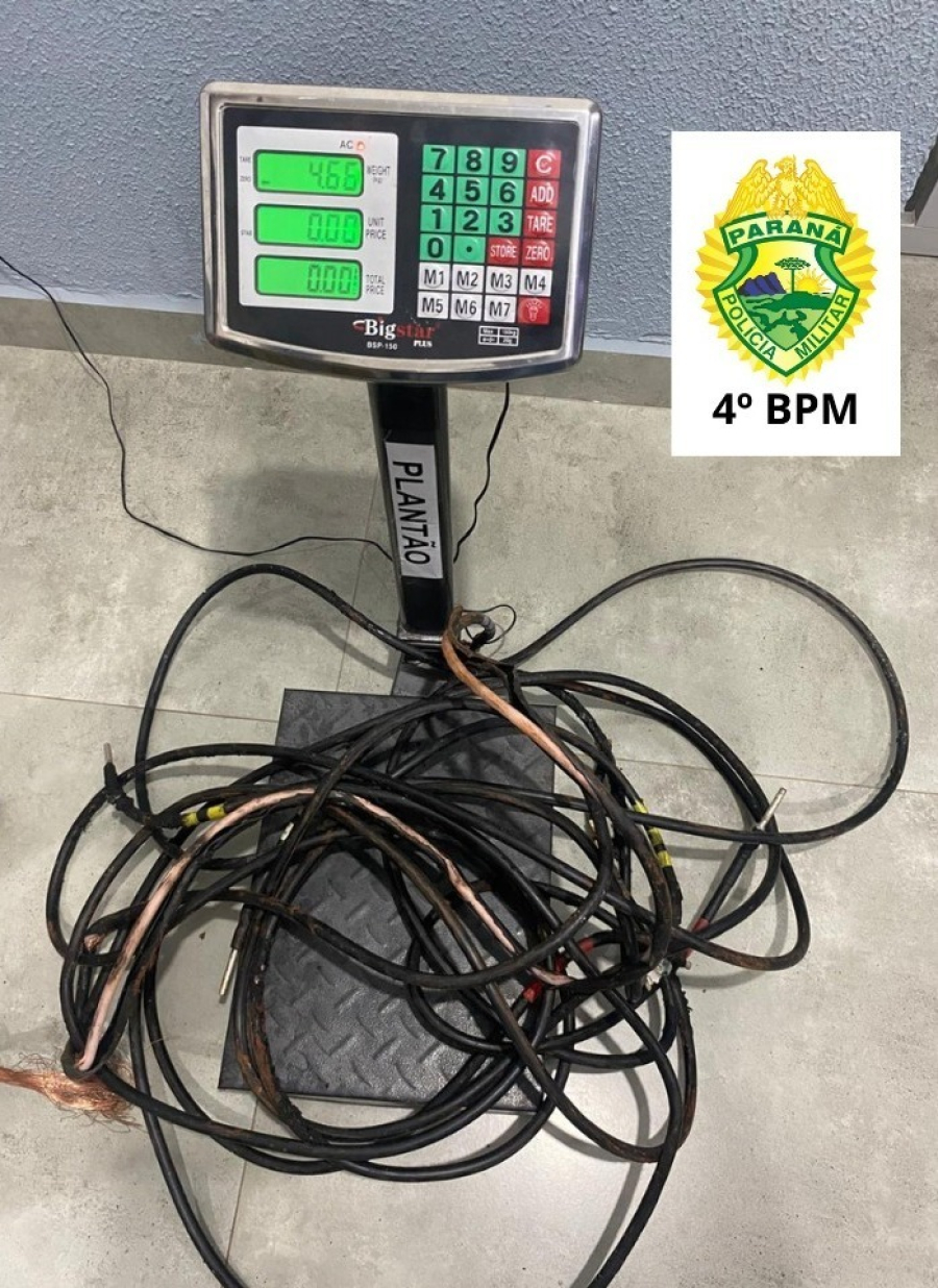 PM prende dupla por furto de fios  