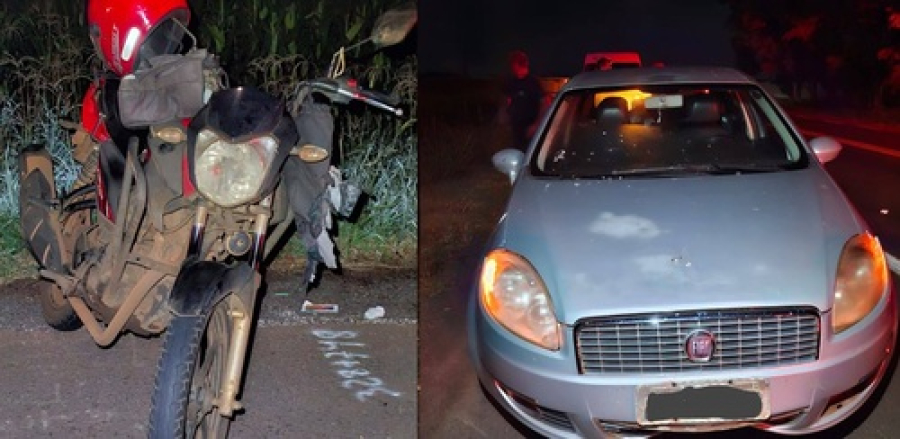 Ciclista atingido por moto e atropelado por carro 