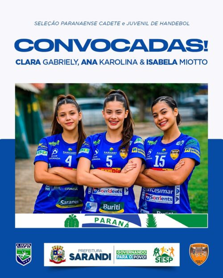 Três atletas convocadas para Seleção Paranaense