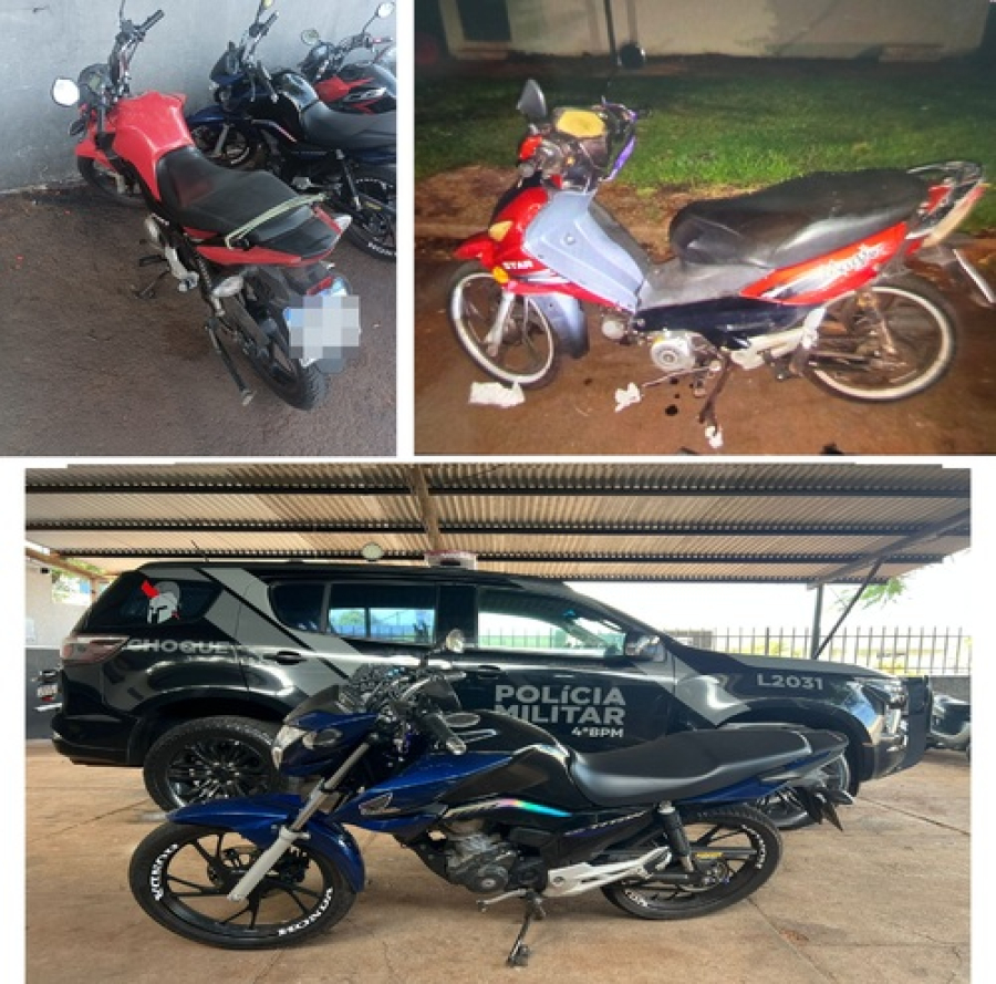 PM apreende motocicletas clonadas e foragidos.
