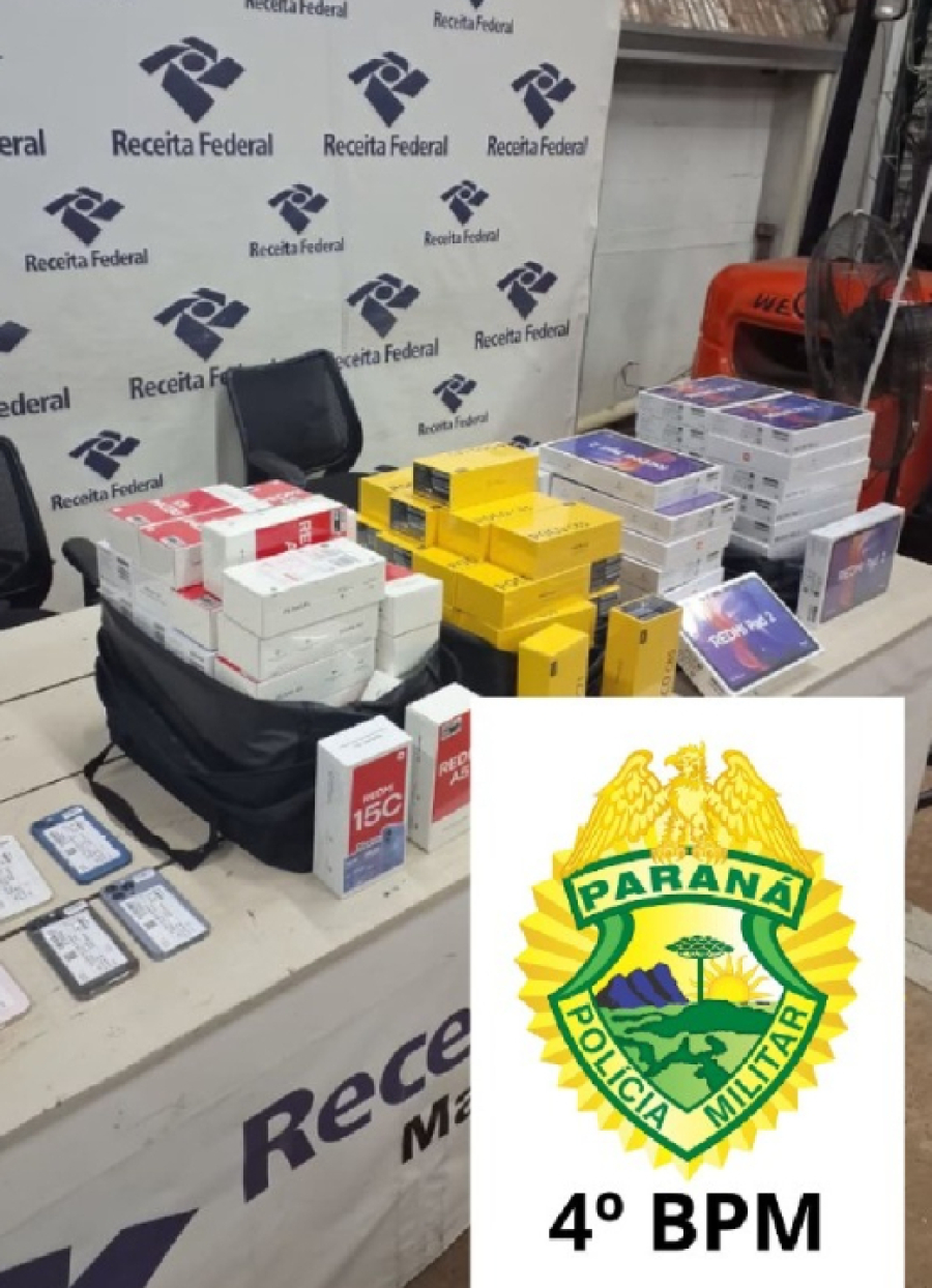 PM apreende eletrônicos avaliados em R$ 110 mil 