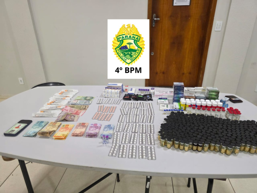 PM apreende medicamentos contrabandeados em Maringá.