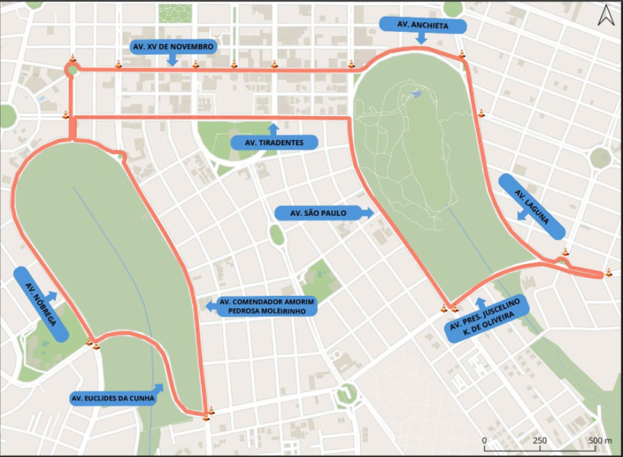 Mudanças no transito devido a 49ª Prova Rústica Tiradentes 