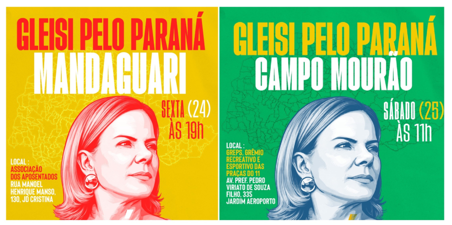 Gleisi visita Maringá, Rolândia e Campo Mourão.