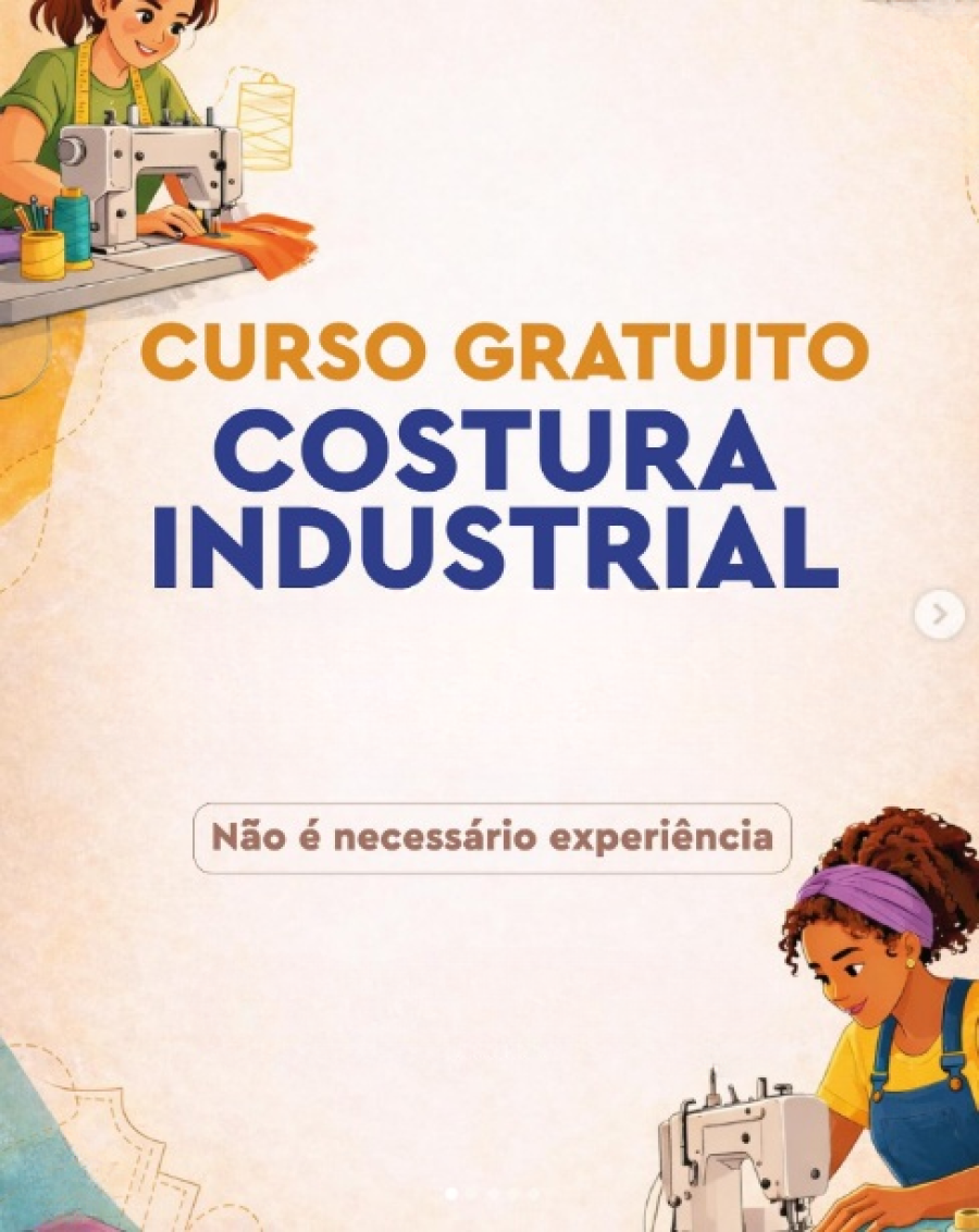 Inscrições para curso de corte e costura industrial