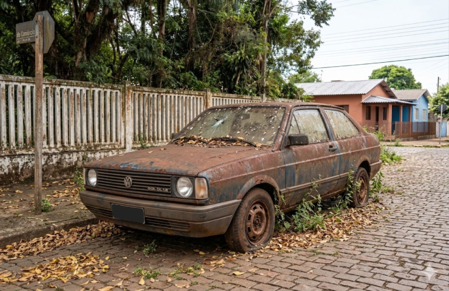 Carros abandonados são alvos de notificação. 