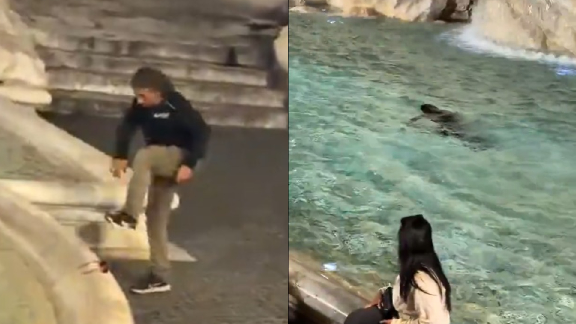 Turista mergulha na Fontana di Trevi, e leva multa 