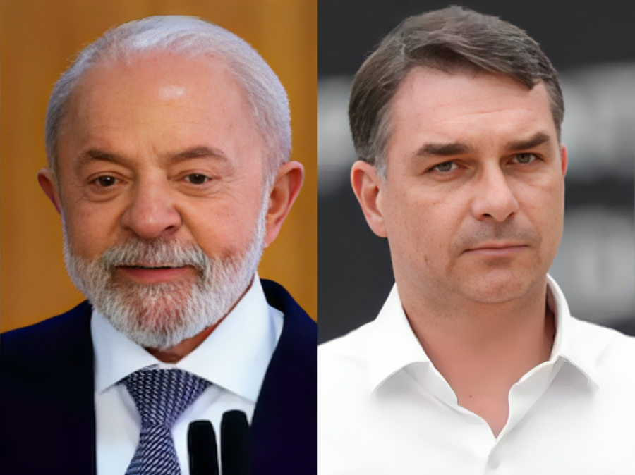 Lula e Flávio Bolsonaro aparecem empatados.