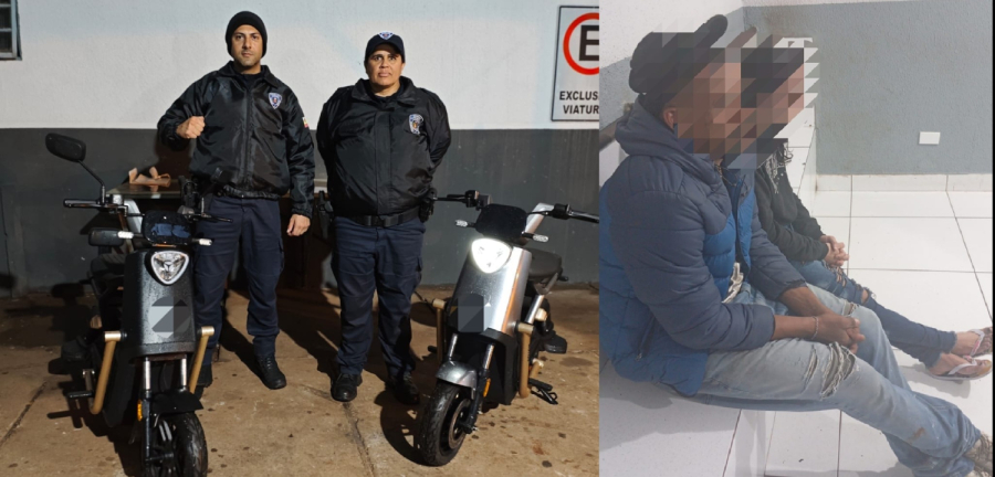 GCM recupera motos elétricas furtadas de loja.