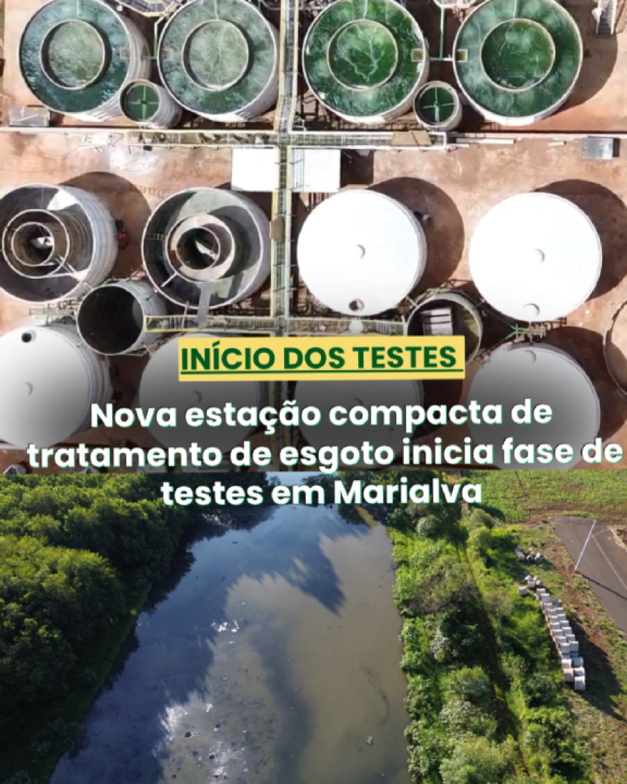 Marialva faz testes da estação de tratamento de esgoto 