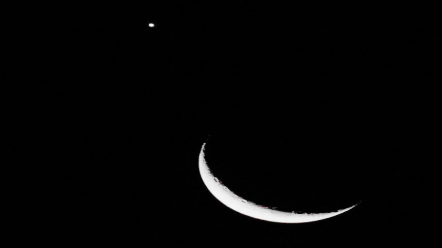 Encontro entre Lua e Vênus encantou quem viu.