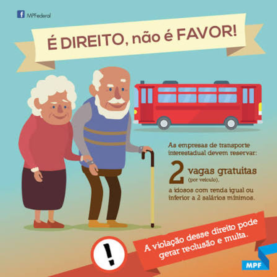 Idosos têm direito a passagem gratuita.