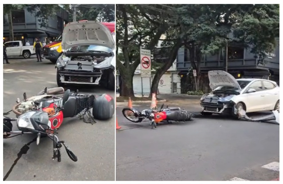 Mototaxista sofre fraturas graves em acidente.