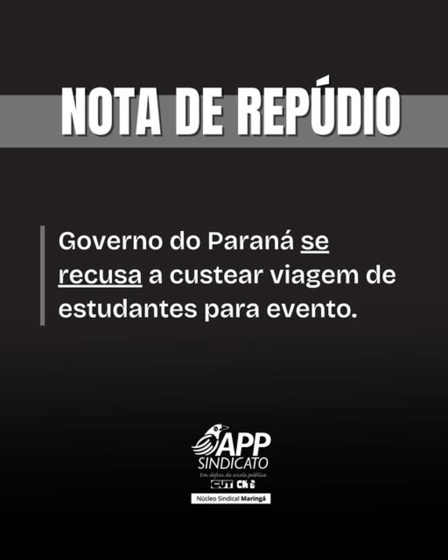 Nota de repúdio cobra apoio do Governo Ratinho.