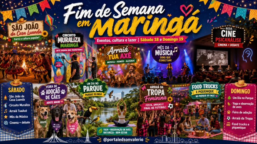 Veja o que fazer em Maringá neste fim de semana.