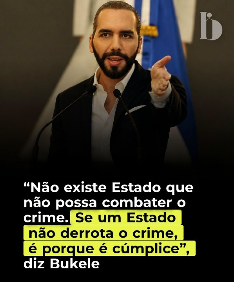 Bukele reacende debate sobre segurança.