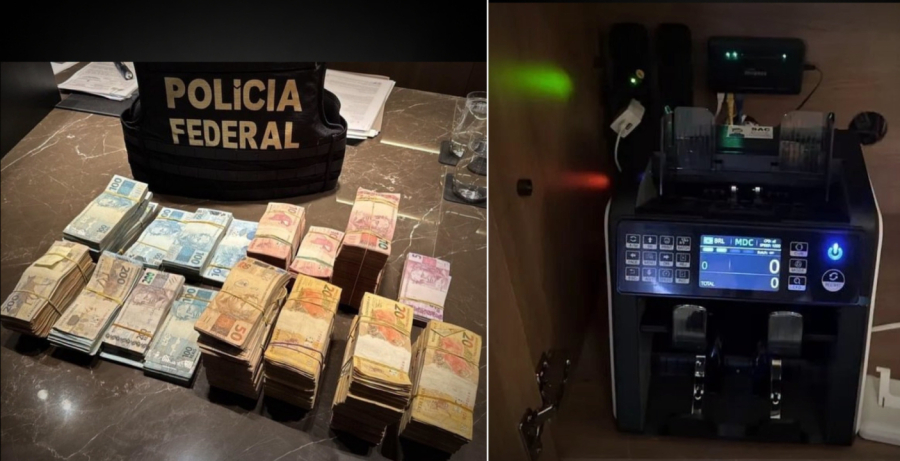 PF encontra dinheiro e máquina de contar cédulas