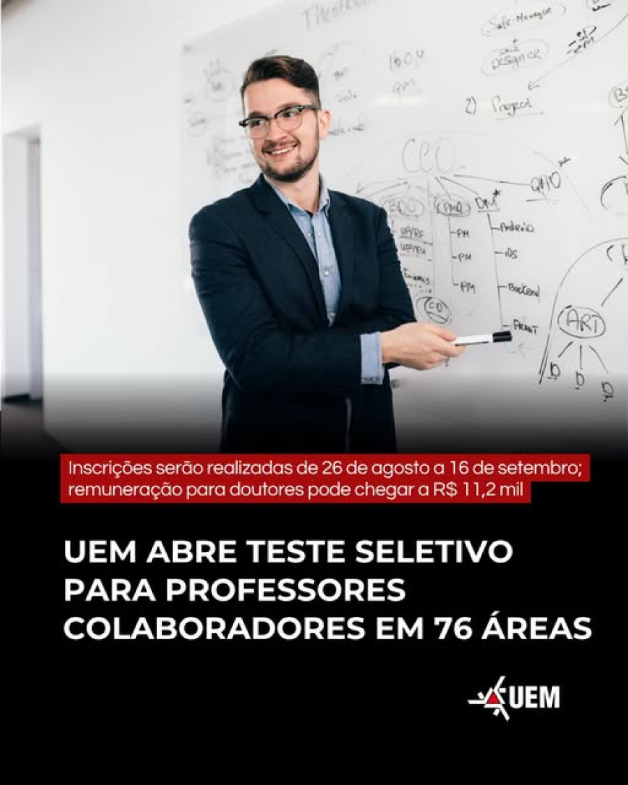 UEM seleciona professores em 76 áreas.