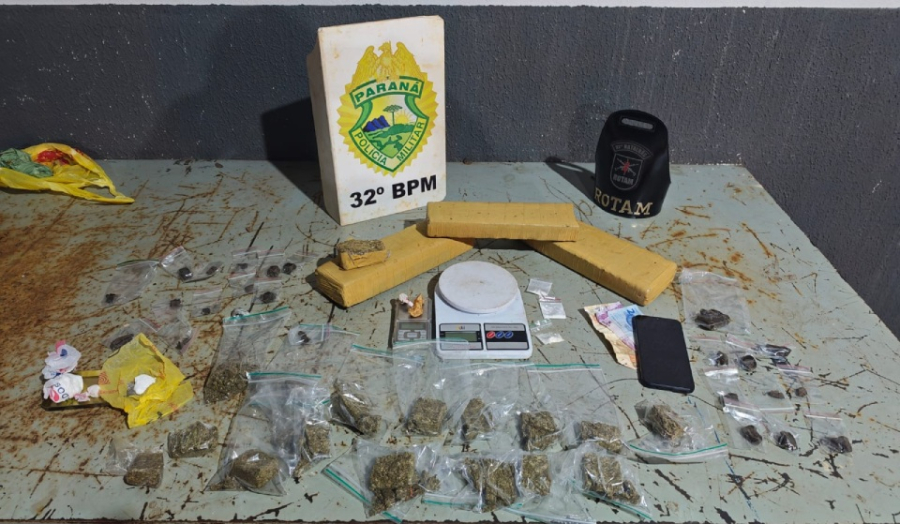 ROTAM prende homem com 4 kg de drogas.
