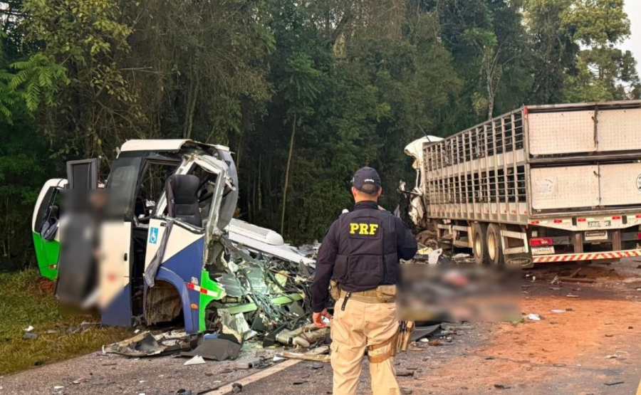 Batida frontal entre ônibus e carreta mata 22 pessoas