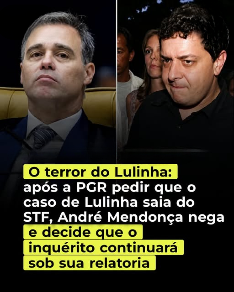 Mendonça mantém investigação sobre Lulinha.