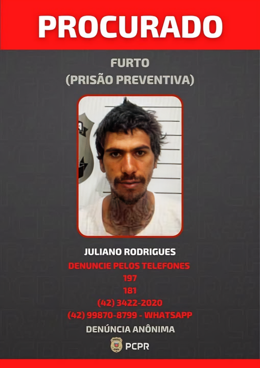 PCPR procura homem com mandado de prisão