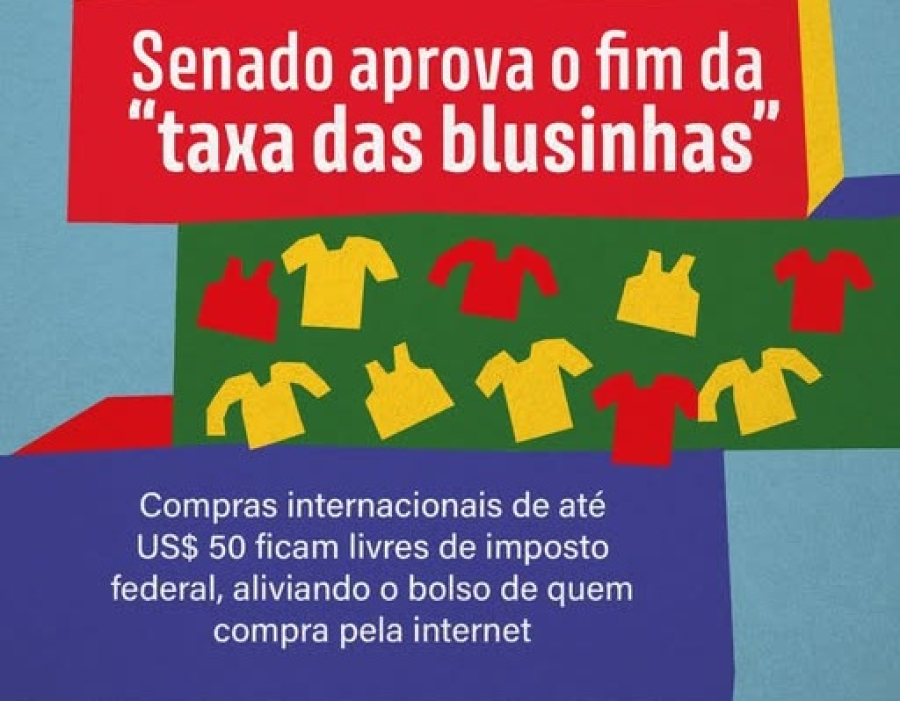 Senado aprova imposto zero para compras de até US$ 50