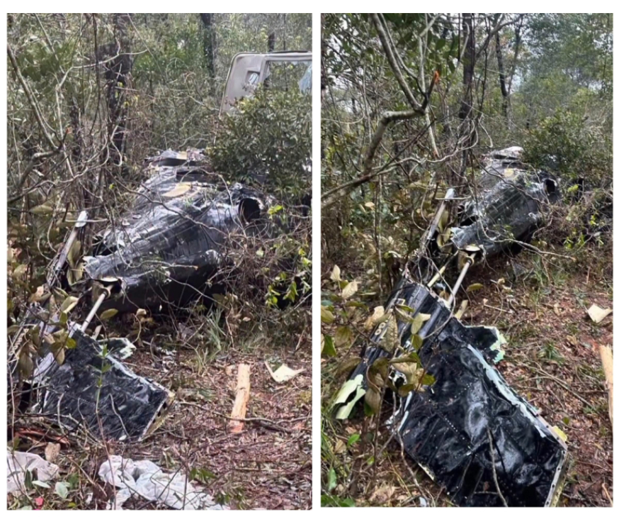 Helicóptero cai e deixa três pessoas feridas.