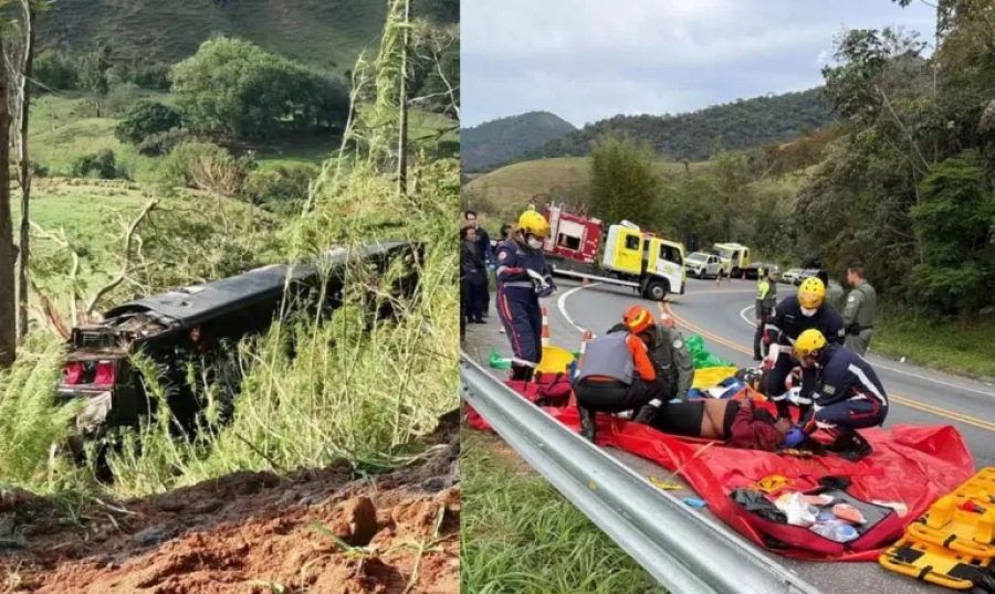 Acidente com ônibus mata cinco pessoas na ligação entre Cruzeiro e Passa Quatro