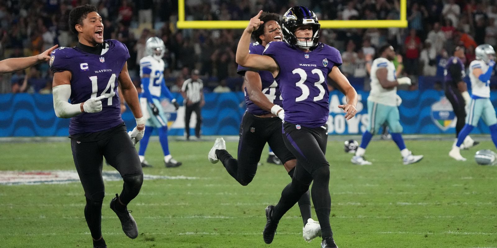 Baltimore Ravens batem Dallas Cowboys, no Rio.