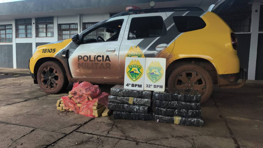 PM apreende cerca de 130 kg de maconha após perseguição