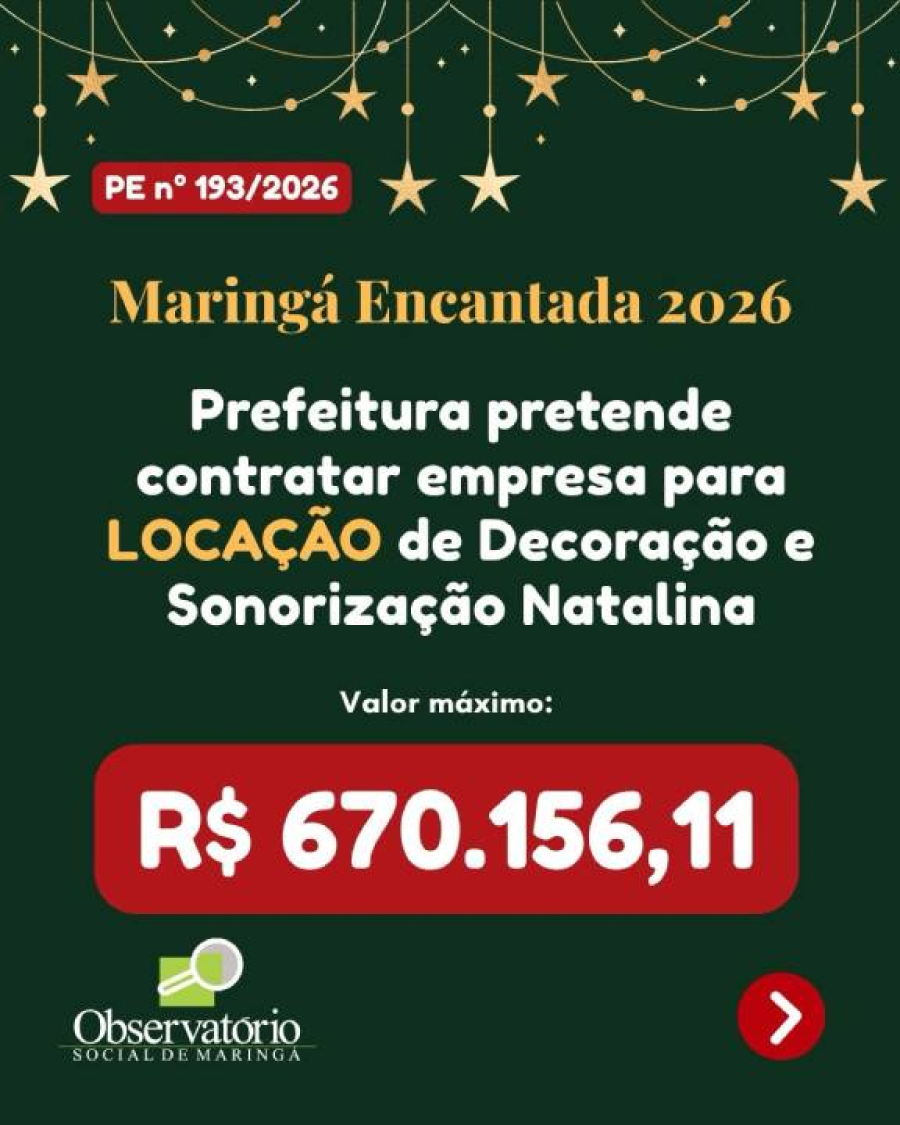 Maringá Encantada terá novo pregão para peças iluminadas