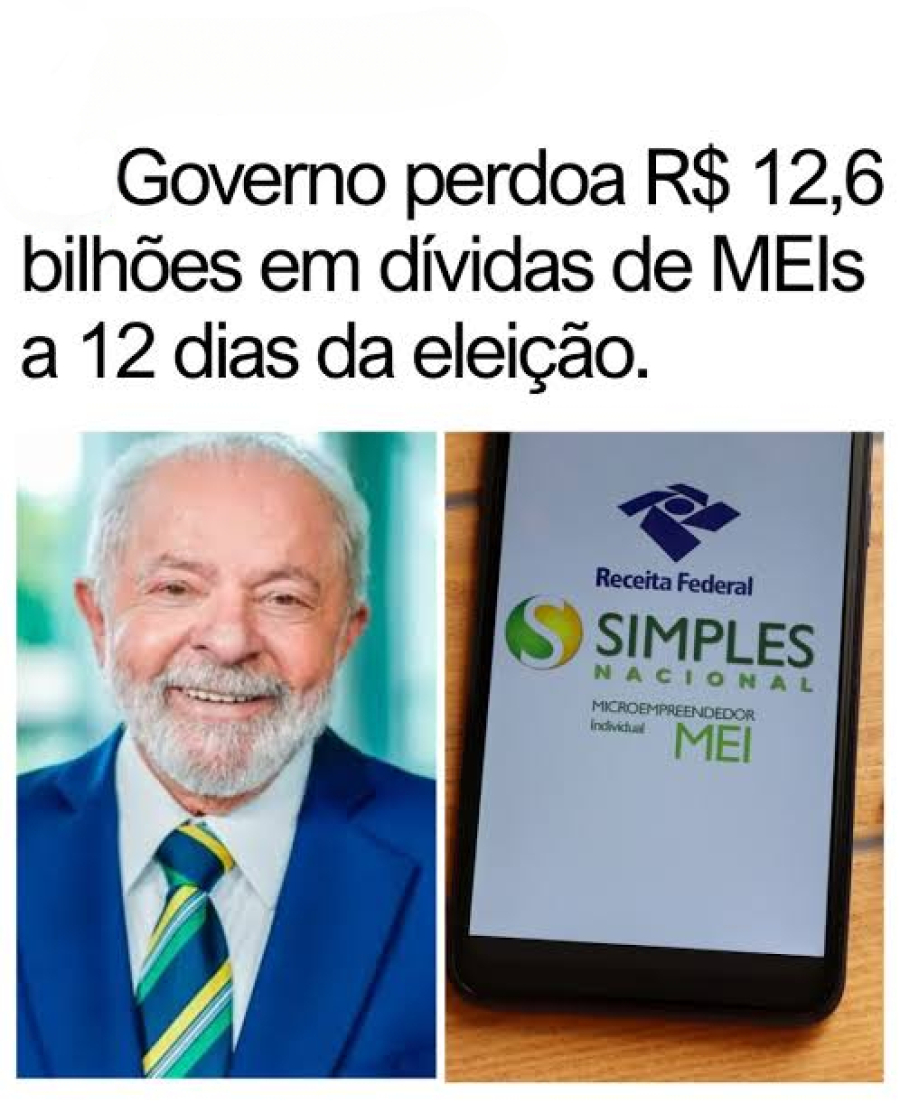 Lula anuncia perdão de R$ 12,6 bilhões em dívidas de MEIs.