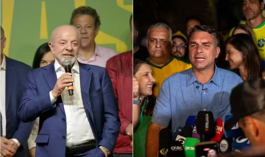 Pesquisa Ipespe mostra Flávio com 51,2% e Lula com 48,8%