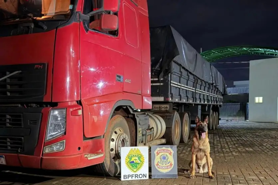 Carga de vinho é apreendida na fronteira do Paraná.