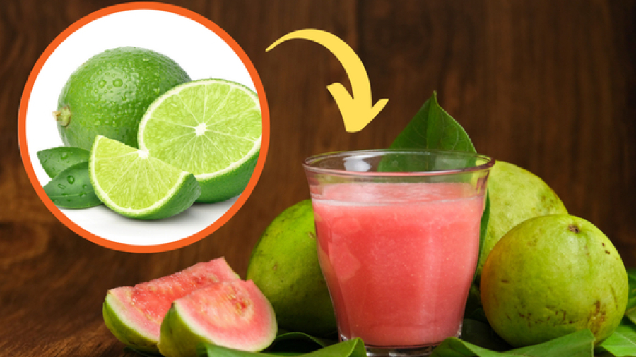 Goiaba e limão rendem uma bebida refrescante.