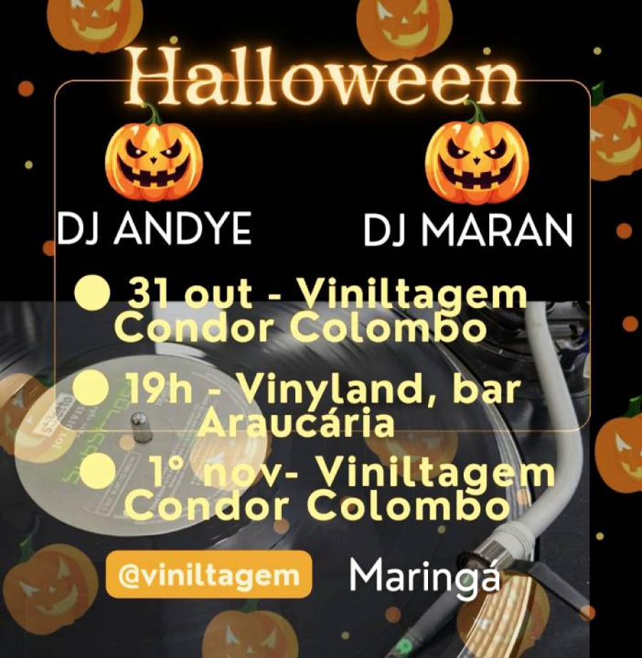 Maringá terá Halloween ao som de vinil com ítens a partir de R$ 5.
