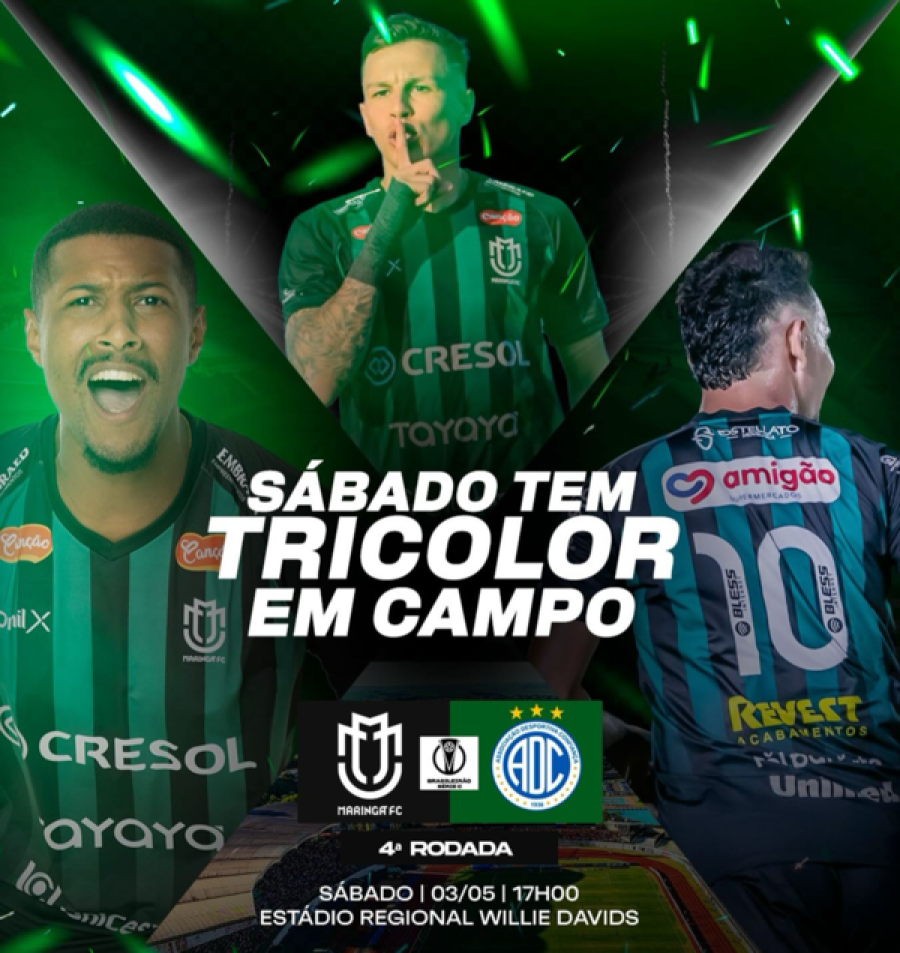 Neste sábado, Maringá encara o Confiança, pela série C