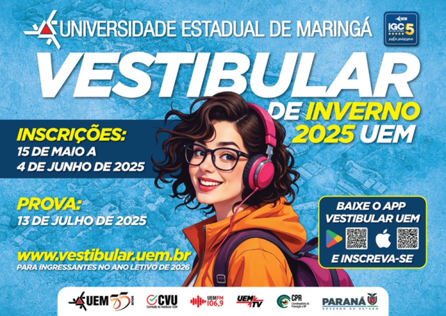Vem ai o Vestibular de Inverno da UEM.