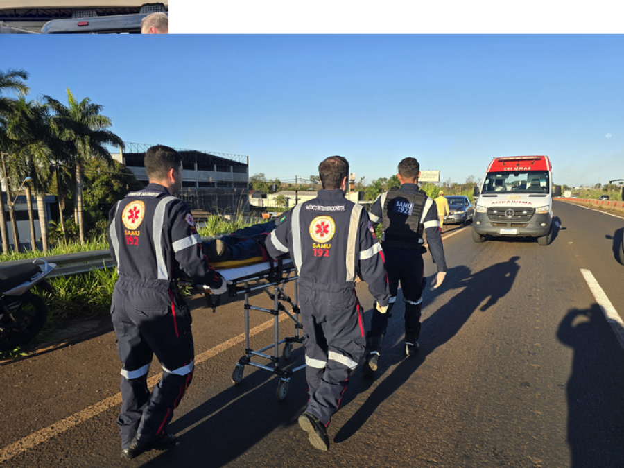 Na PR-323, motociclistas sofrem acidente em engavetamento