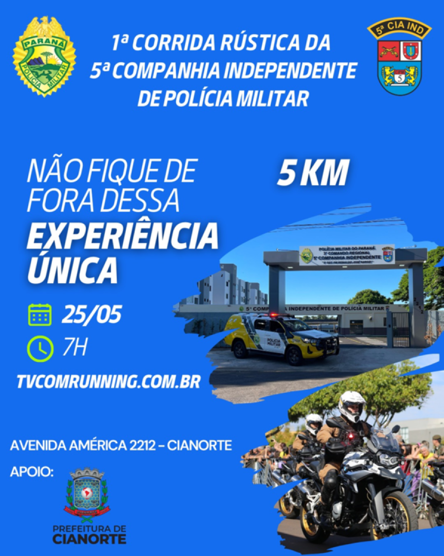1ª Corrida Rústica da Polícia Militar, em Cianorte