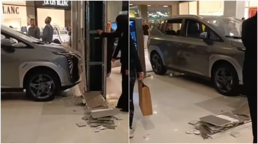 Criança bate carro dentro de Shopping