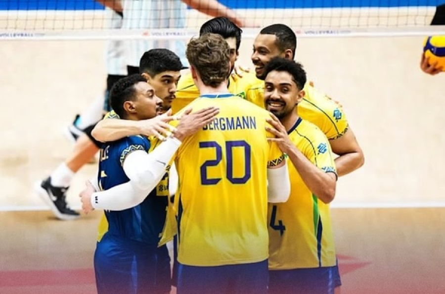 Brasil vence Argentina e segue líder na Liga das Nações de Vôlei