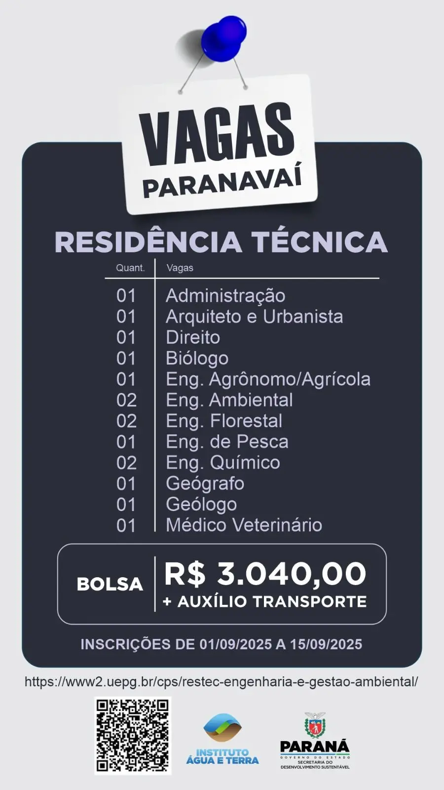 IAT abre inscrições para residência técnica.