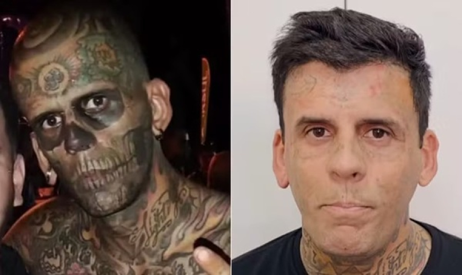 Uma maquina  'limpou' o homem mais tatuado.
